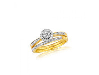 Shiels 9ct Yellow Gold 2-Ring Diamond Bridal set with 0.20 Carat of Diamonds offer