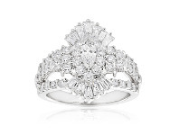 Shiels 14ct White Gold Ring with 2.00 Carat of Diamonds with Marquise Centre Diamond offer