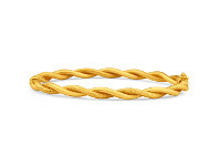 Shiels 9ct Yellow Gold Twist Oval Bangle offer