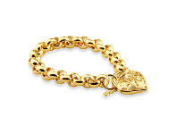 Shiels Dazzling 9ct Yellow Gold Copper Filled Belcher Bracelet offer