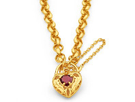 Shiels 9ct Yellow Gold Silver Filled Garnet Belcher Bracelet offer