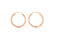 Shiels 9ct Silverfilled Rose Gold Diamond Cut 15mm Sleeper Earrings offer