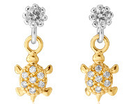Shiels 9ct Gold Silverfilled Cubic Zirconia Turtle Drop Earrings offer