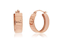 Shiels 9ct Rose Gold Silver Filled Diamond Cut Hoop Earrings offer