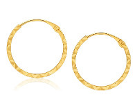 Shiels 9ct Yellow Gold Diamond Cut Sleepers Earrings in 15mm offer