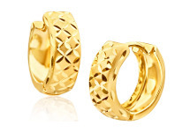 Shiels 9ct Yellow Gold Dicut Huggie Hoop Earrings offer