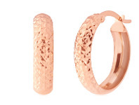 Shiels 9ct Rose Gold Diamond Cut Hoop Earrings offer