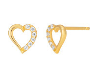 Shiels 9ct Gold Cubic Zirconia Open Heart Earrings offer