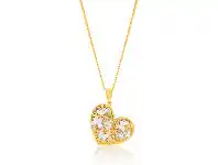 Shiels 9ct Yellow Gold Silver Filled Butterfly Design in Heart Pendant offer