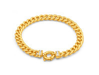 Shiels 9ct Yellow Gold Silver Filled Cubic Zirconia 20cm Curb Bracelet offer
