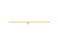 Shiels 9ct Yellow Gold Silver Filled Heart Drop Curb Bracelet offer