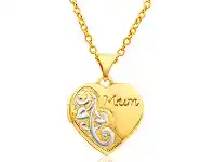 Shiels 9ct Yellow Gold &#039;Mum&#039; Floral Heart Locket offer