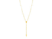 9ct Yellow Gold Rosary Madona & Cross 50cm