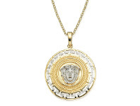 Shiels 9ct Yellow Gold & White Gold Key of Life Medusa Pendant offer