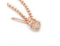 Shiels 9ct Rose Gold Fancy Padlock Belcher Bracelet offer
