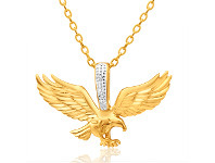 Shiels 9ct Yellow Gold Diamond Eagle Pendant offer