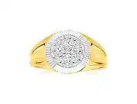 Shiels 9ct Yellow Gold and Rhodium Gents Diamond Ring offer