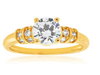 Shiels 9ct Yellow Gold Majestic Cubic Zirconia Ring offer