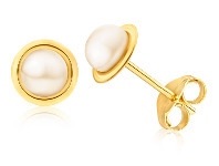 Shiels 9ct Yellow Gold 4mm Freshwater Pearl Stud Earrings offer