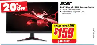 The Good Guys 23.8" Nitro VGO FHD Gaming Monitor offer