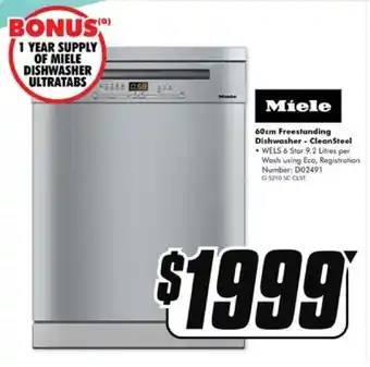 The Good Guys 60cm Freestanding Dishwasher - CleanSteel offer