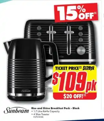 The Good Guys Rise and Shine Breakfast Pack - Black offer