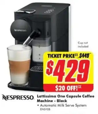 The Good Guys Lattissima One Capsule Coffee Machine - Black offer