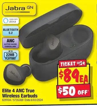 JB Hi-Fi Elite 4 ANC True Wireless Earbuds offer