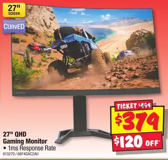 JB Hi-Fi 27" QHD Gaming Monitor offer