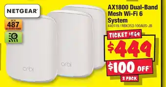 JB Hi-Fi AX1800 Dual-Band Mesh Wi-Fi 6 System offer