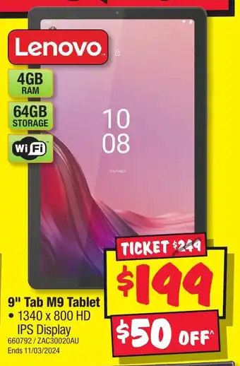 JB Hi-Fi 9" Tab M9 Tablet offer