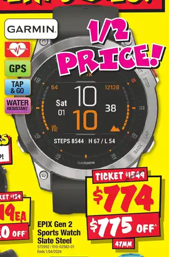JB Hi-Fi EPIX Gen 2 Sports Watch Slate Steel offer