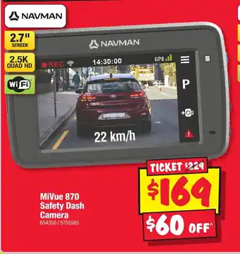 JB Hi-Fi MiVue 870 Safety Dash Camera offer