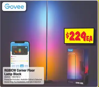 JB Hi-Fi RGBICW Corner Floor Lamp Black offer