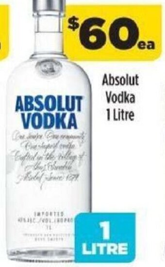Liquorland Absolut Vodka 1 Litre offer