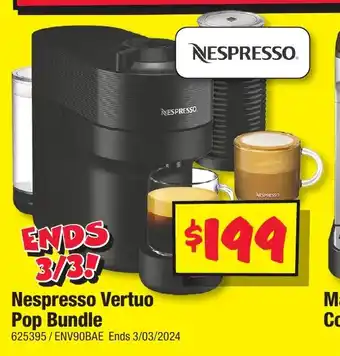 JB Hi-Fi Nespresso Vertuo Pop Bundle offer