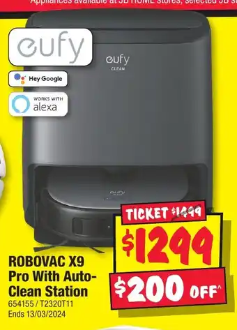JB Hi-Fi ROBOVAC X9 Pro With Auto- Clean Station offer