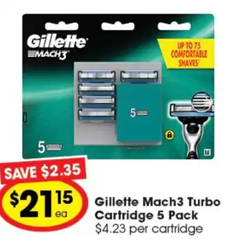 Ritchies Gillette Mach3 Turbo Cartridge 5 Pack offer