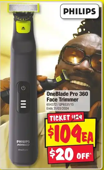 JB Hi-Fi OneBlade Pro 360 Face Trimmer offer