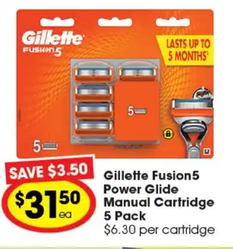 Ritchies Gillette Fusion5 Power Glide Manual Cartridge 5 Pack offer