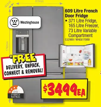 JB Hi-Fi 609 Litre French Door Fridge offer