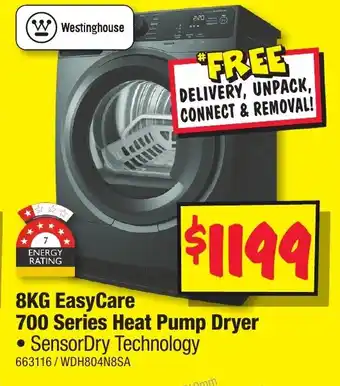 JB Hi-Fi 8KG EasyCare 700 Series Heat Pump Dryer offer