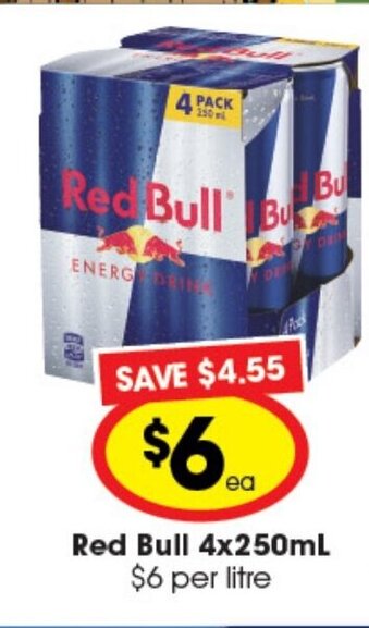 Ritchies Red Bull 4x250ml offer