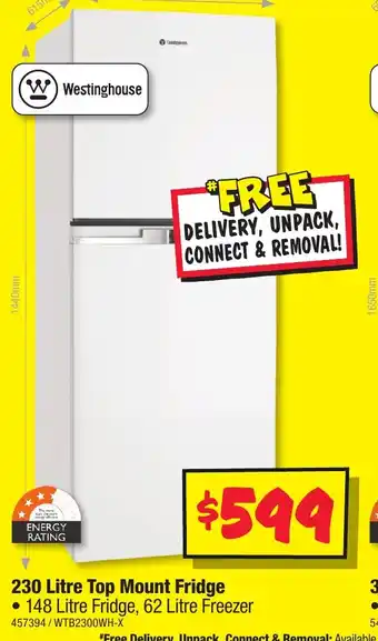JB Hi-Fi 230 Litre Top Mount Fridge offer