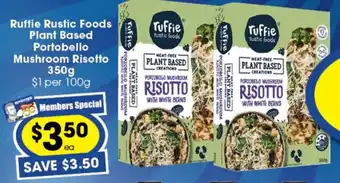 Ruffie Rustic Foods Plant Based Portobello Mushroom Risotto 350g