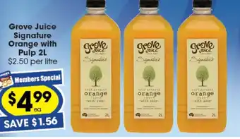 Ritchies Grove Juice Signature Orange with Pulp 2L offer