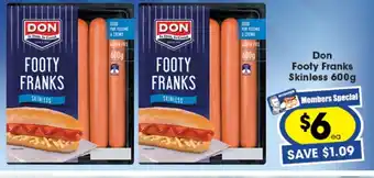 Ritchies Don Footy Franks Skinless 600g offer