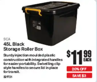 SuperCheap Auto 45L Black Storage Roller Box offer