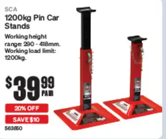 SuperCheap Auto 1200kg Pin Car Stands offer