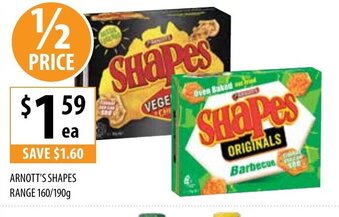 Supabarn Arnott's Shapes Range 160/190g offer